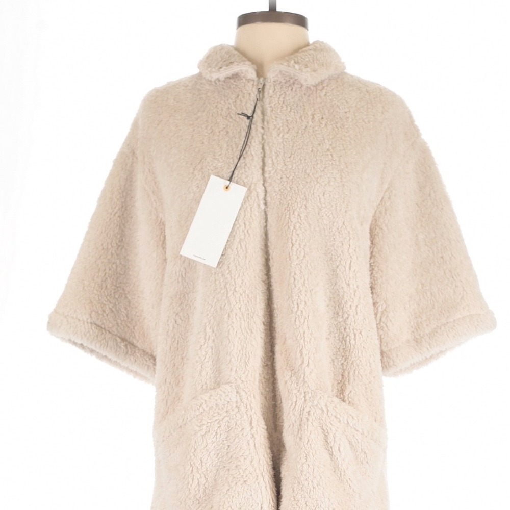 Rivet Utility Light Beige Stunner Teddy Sherpa Romper Small Cozy Loungewear - Picture 3 of 9